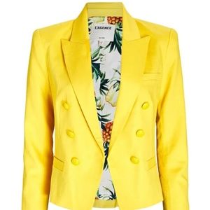 STUNNING BNWT Yellow L'Agence Cropped Blazer